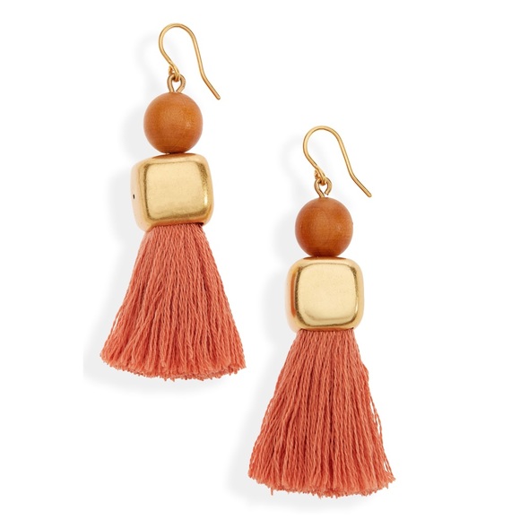 MADEWELL Wooden Bead Tassel Earrings - Picture 3 of 3